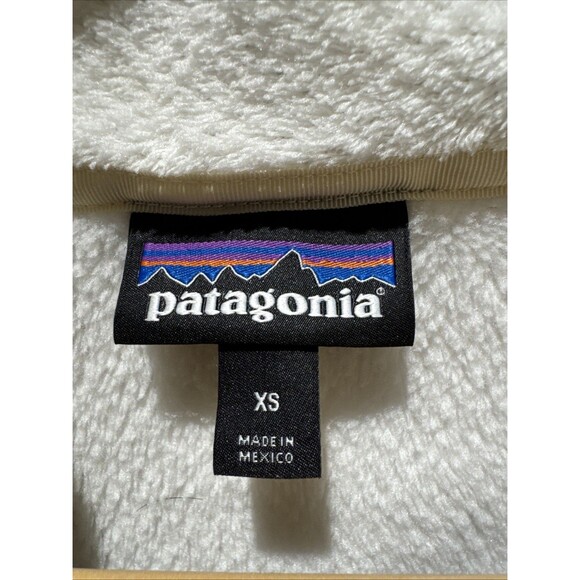 Patagonia Sweater Womens XS Ivory White Jacket Fleece Re-Tool Snap-T Pullover - Picture 4 of 8